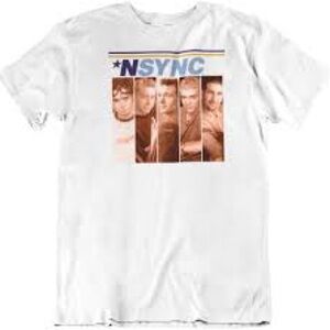 White NSYNC Short Sleeve Tee with Vintage Design